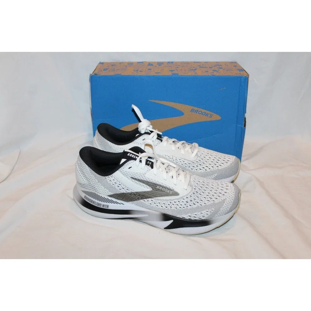 Brooks Adrenaline GTS 24 Men's Running Athletic Sneakers WHITE BLACK sz 8.5